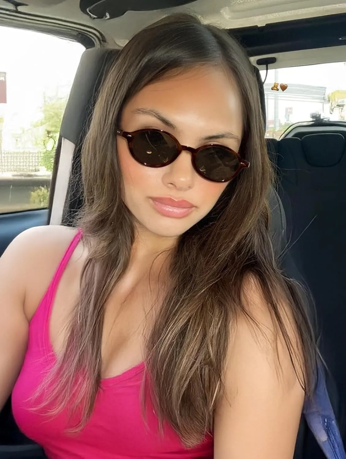 FEISEDY Retro Oval Sunglasses for Women 90s Narrow Round Lightweight Shades Y2k Trendy Sunnies B1171