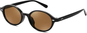 FEISEDY Retro Oval Sunglasses for Women 90s Narrow Round Lightweight Shades Y2k Trendy Sunnies B1171