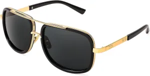 FEISEDY Retro Trendy Aviator Sunglasses Women Men Classic Vintage Square Sunglasses 70s Large Metal Shades B2321