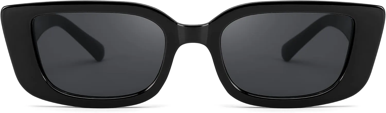 FEISEDY Small Rectangle Sunglasses for Women Men Vintage Trendy Y2K Rectangular Sunglasses B9066
