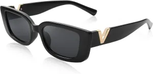 FEISEDY Small Rectangle Sunglasses for Women Men Vintage Trendy Y2K Rectangular Sunglasses B9066
