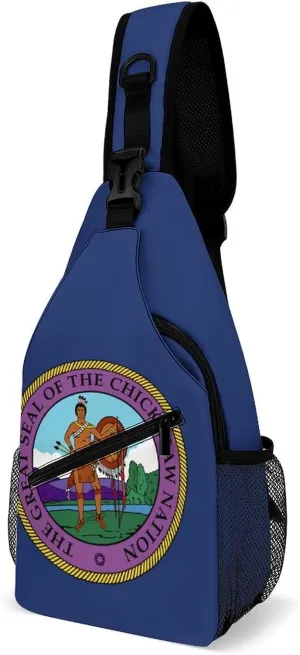 Flag of Chickasaw Nation Crossbody Sling Bag Casual Chest Bag Daypack for Women Men Travel Sport Hiking Funny Print
