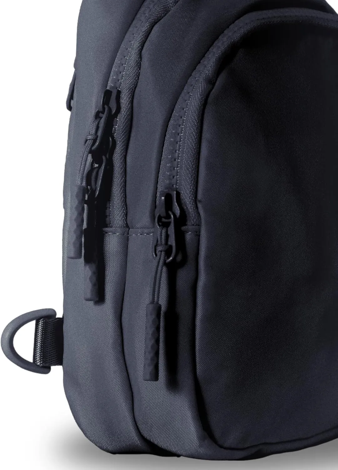 FORZAROCKET Sling Bag Double Compartment w/Long Strap 70" - Crossbody Bag w/Extended Strap - Women Men Fanny Pack - Two-way Durable Zipper - Compact Sling Backpack - Plus Size Friendly, Black