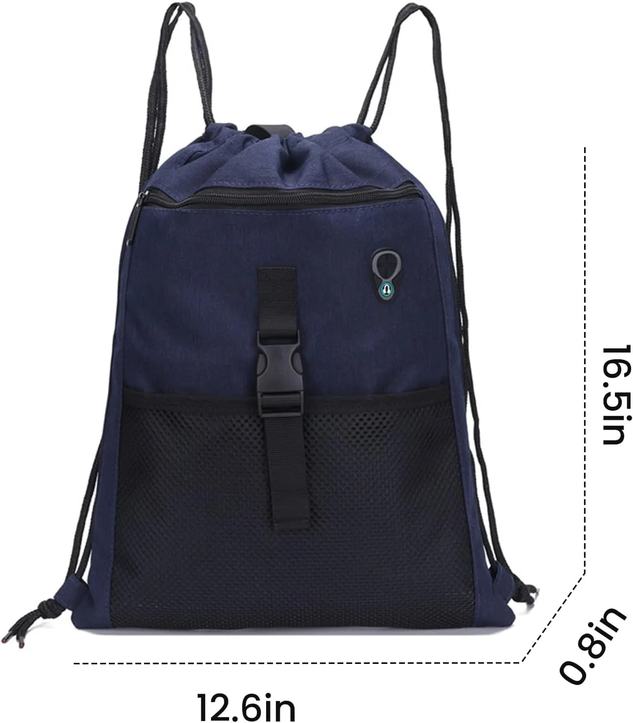 FUNSEED Drawstring Backpack Bag for Men and Women, Drawstring Gym Bag with Mesh Bag for Sports Swimmers (Blue)