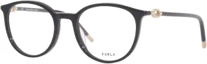 Furla VFU548 0700 Eyeglasses Frame Women's Black Full Rim Round 51mm