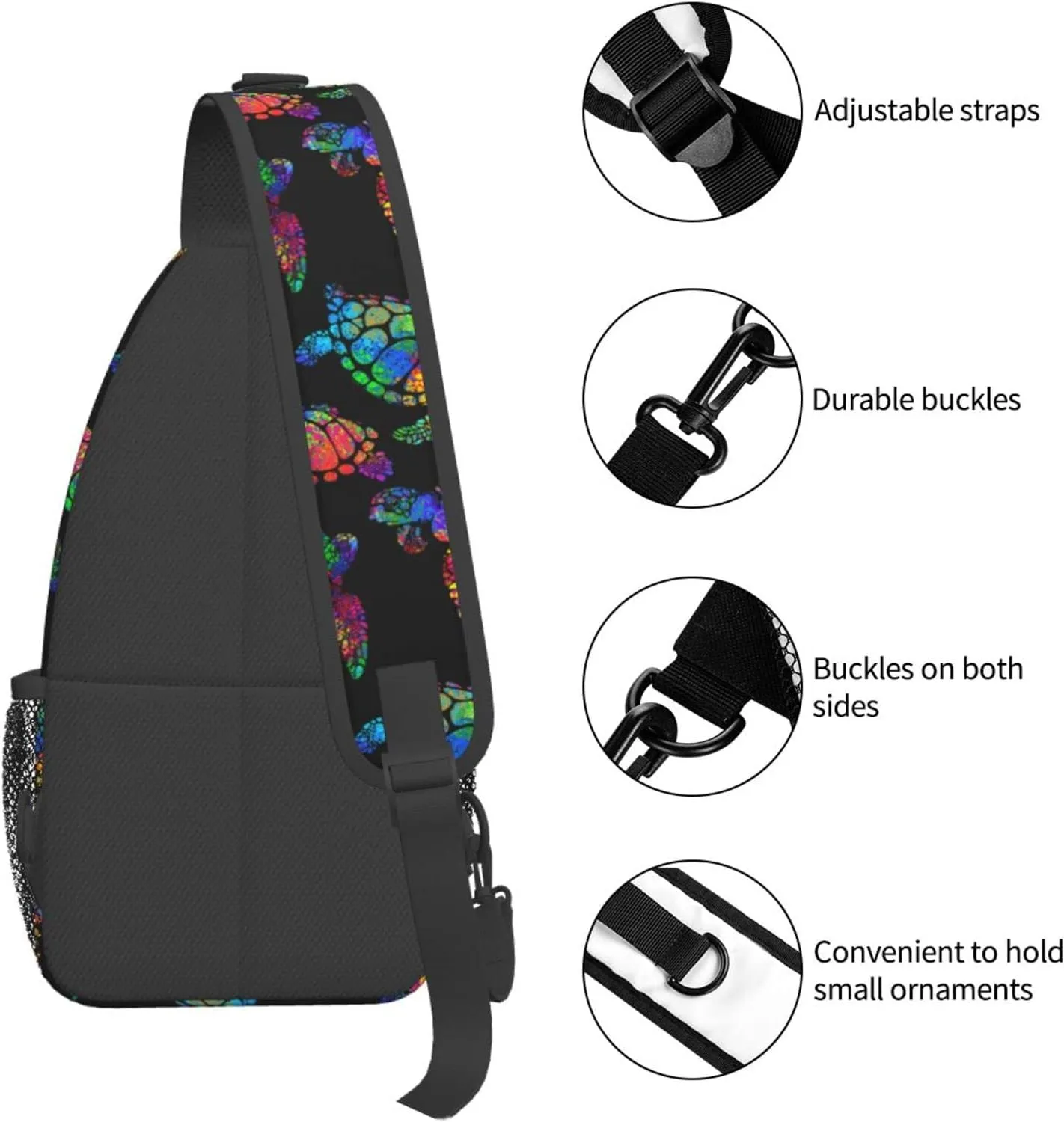 FyLybois Sea Turtle Sling Bag Multipurpose Crossbody Backpack For Women Chest Daypack Outdoor Cycling Hiking Travel