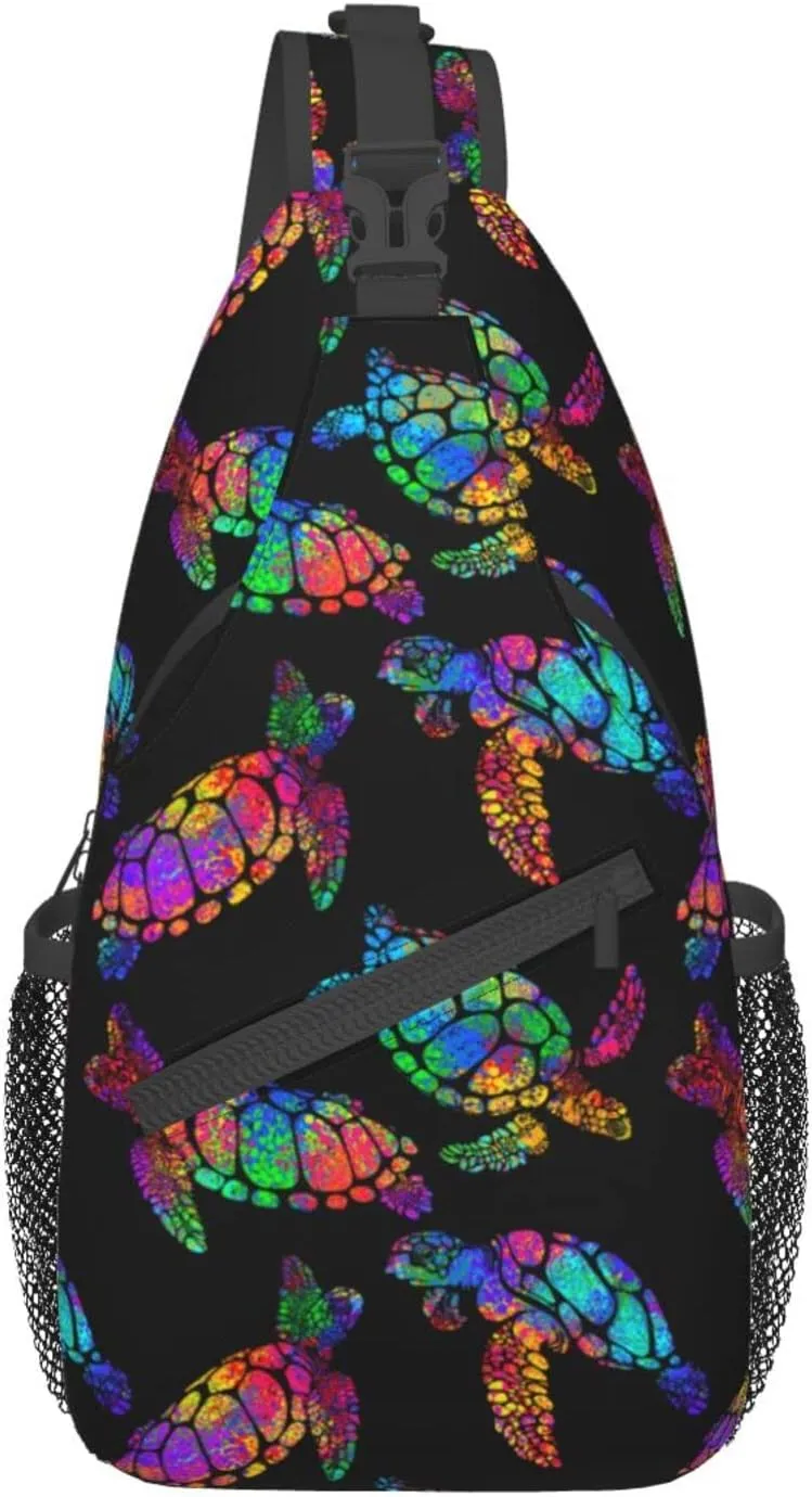 FyLybois Sea Turtle Sling Bag Multipurpose Crossbody Backpack For Women Chest Daypack Outdoor Cycling Hiking Travel