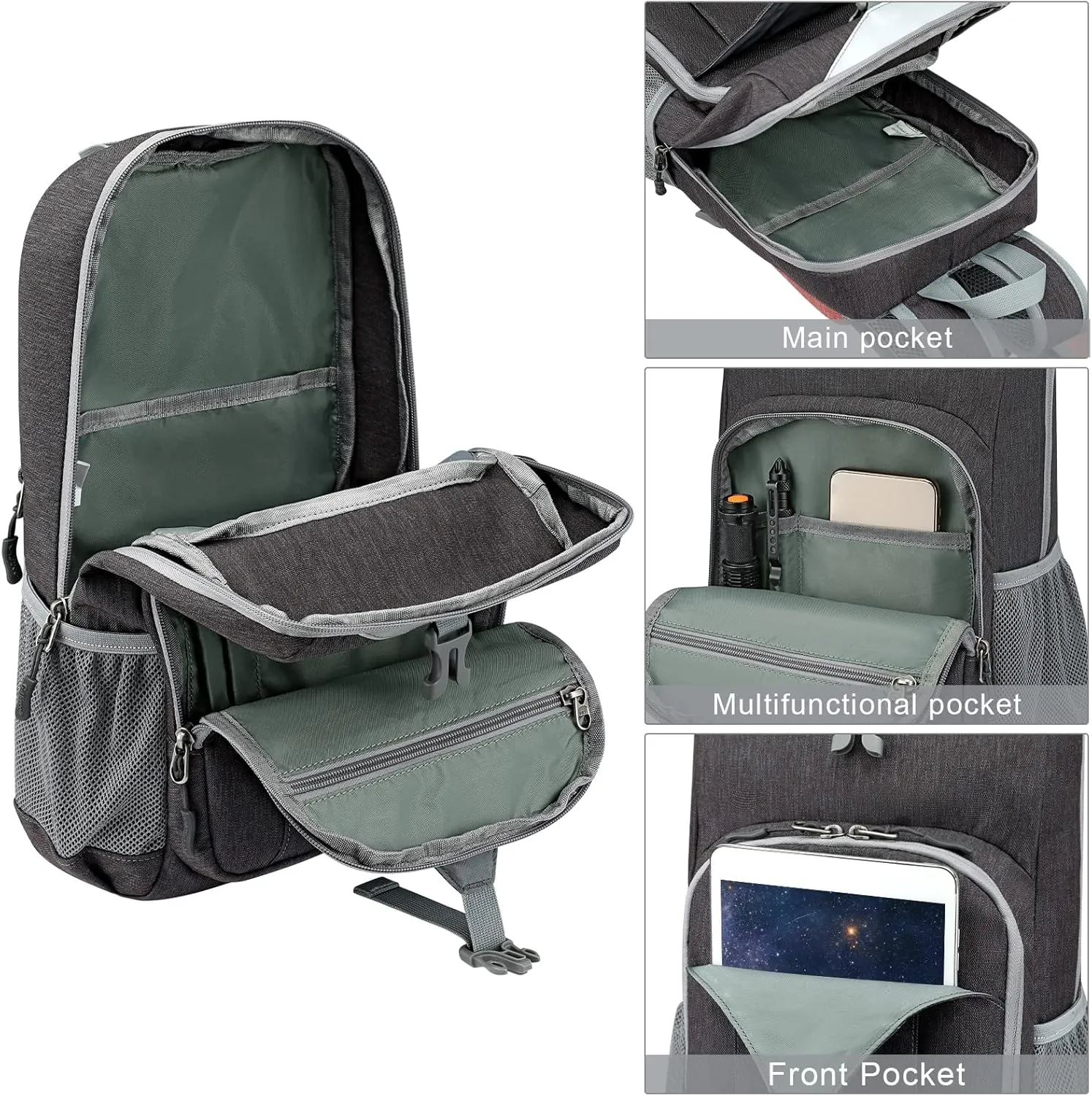 G4Free Mini 10L Hiking Daypack Small Hiking Backpack Cycling Compact Shoulder Backpack Outdoor for Men Women(Dark Grey)