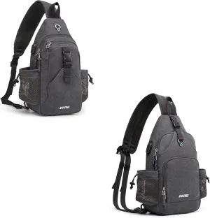 G4Free Sling Bag Crossbody Backpack and Canvas Crossbody Backpack with USB Charging Port