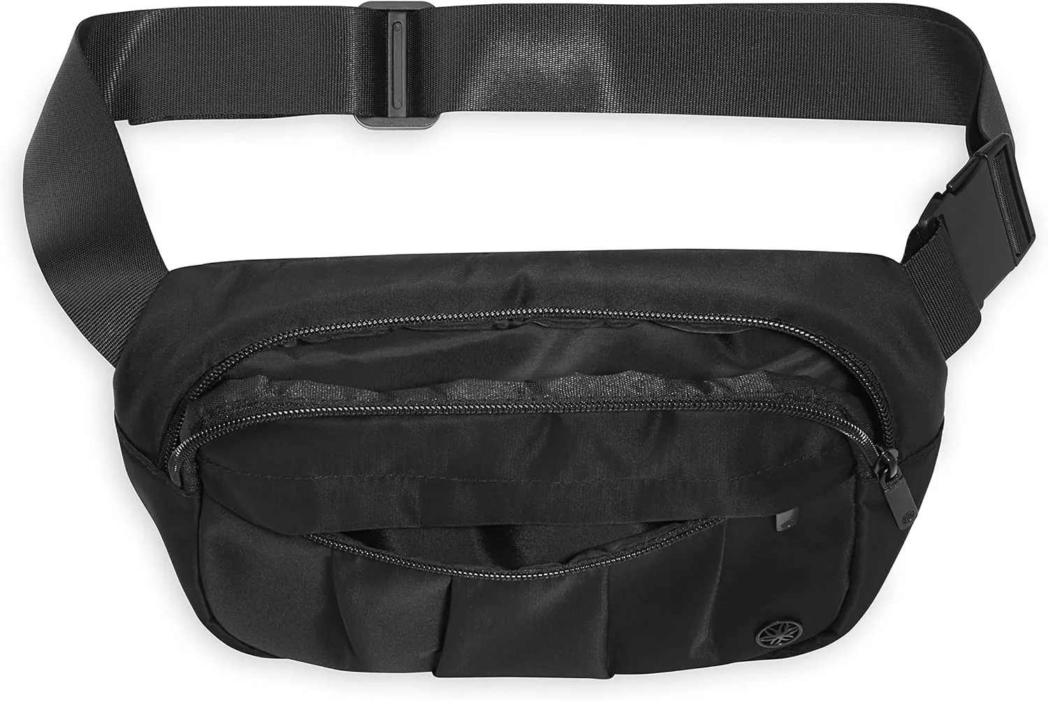 Gaiam Fanny Pack Running Belt Bag - Out & About Waist Pack Cell Phone Holder Exercise Gym Slim Zipper Workout Pouch Jogging Bag, Multi Pocket, Adjustable, Walking, Runner Accessories Women