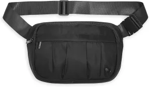 Gaiam Fanny Pack Running Belt Bag - Out & About Waist Pack Cell Phone Holder Exercise Gym Slim Zipper Workout Pouch Jogging Bag, Multi Pocket, Adjustable, Walking, Runner Accessories Women