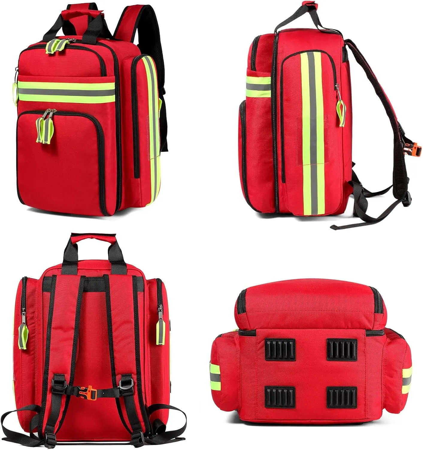Gatycallaty First Aid Backpack - Medical Evacuation Bag - Red Emergency Lifeguard Bag for Ems Emt First Responder Trauma