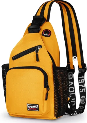 Geestock Crossbody Sling Bag Backpack for Men & Women, Convertible Shoulder Bag Waterproof Chest Bag For Daypack Travel Hiking (Yellow)