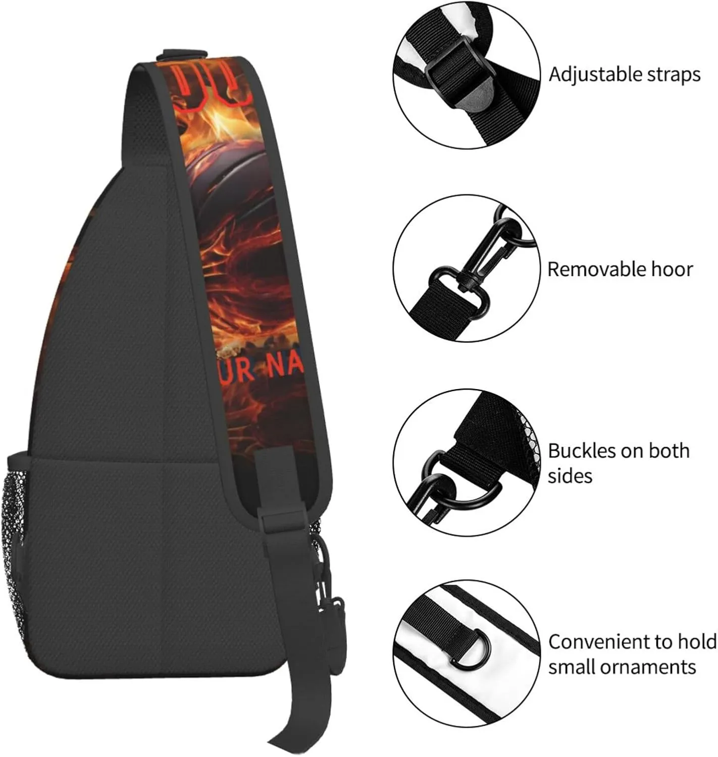 Generic Basketball Sling Bag Basketball Basketball Crossbody Bag Chest Bag Gym Cycling Travel Hiking Daypack For Men Women