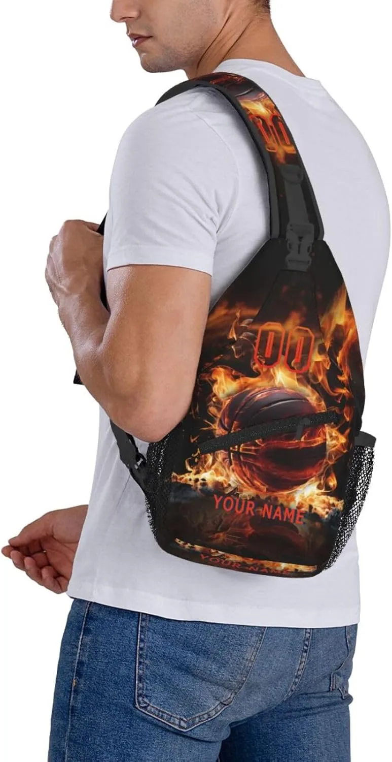 Generic Basketball Sling Bag Basketball Basketball Crossbody Bag Chest Bag Gym Cycling Travel Hiking Daypack For Men Women