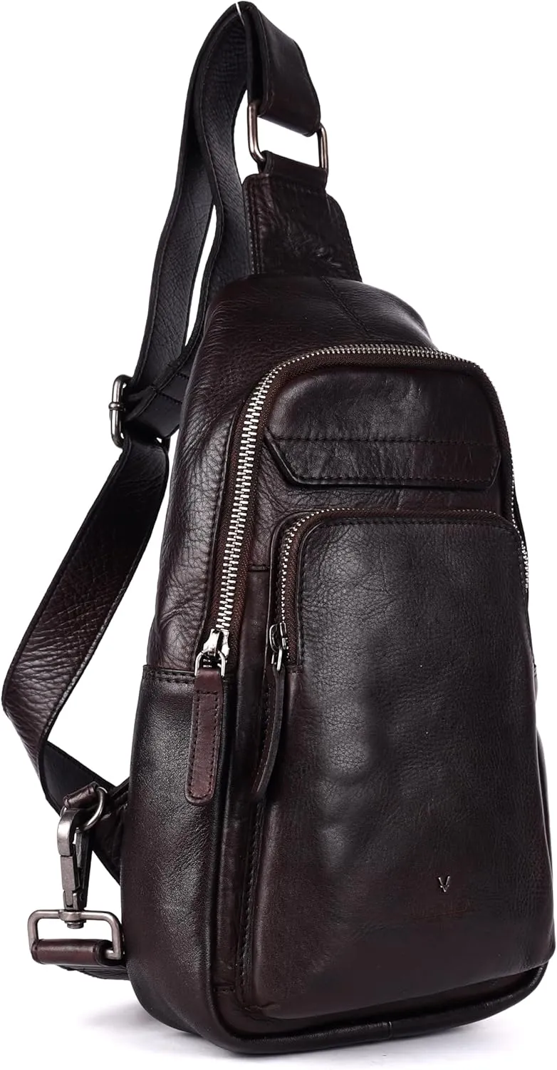Genuine Italian Leather Unisex Body Bag - Stylish, Durable, and Secure Travel Companion for Casual and Trendy Essentials