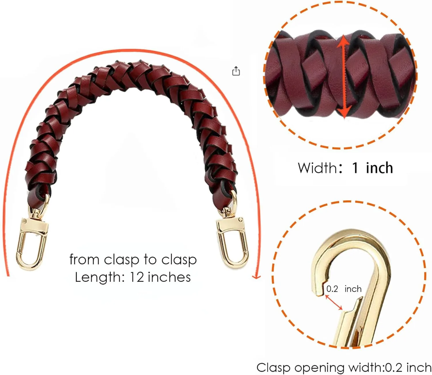 Genuine Leather Braided Handle compatible with Neonoe Strap for Metis Noe BB NM Beaubourg Hobo