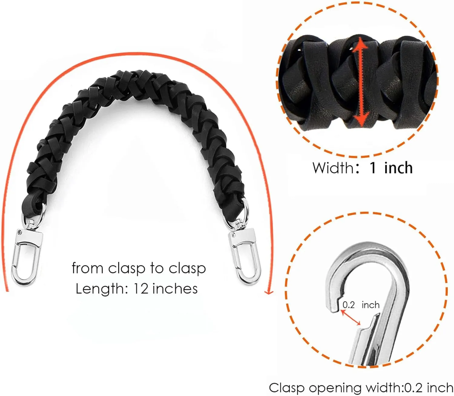 Genuine Leather Braided Handle compatible with Neonoe Strap for Metis Noe BB NM Beaubourg Hobo