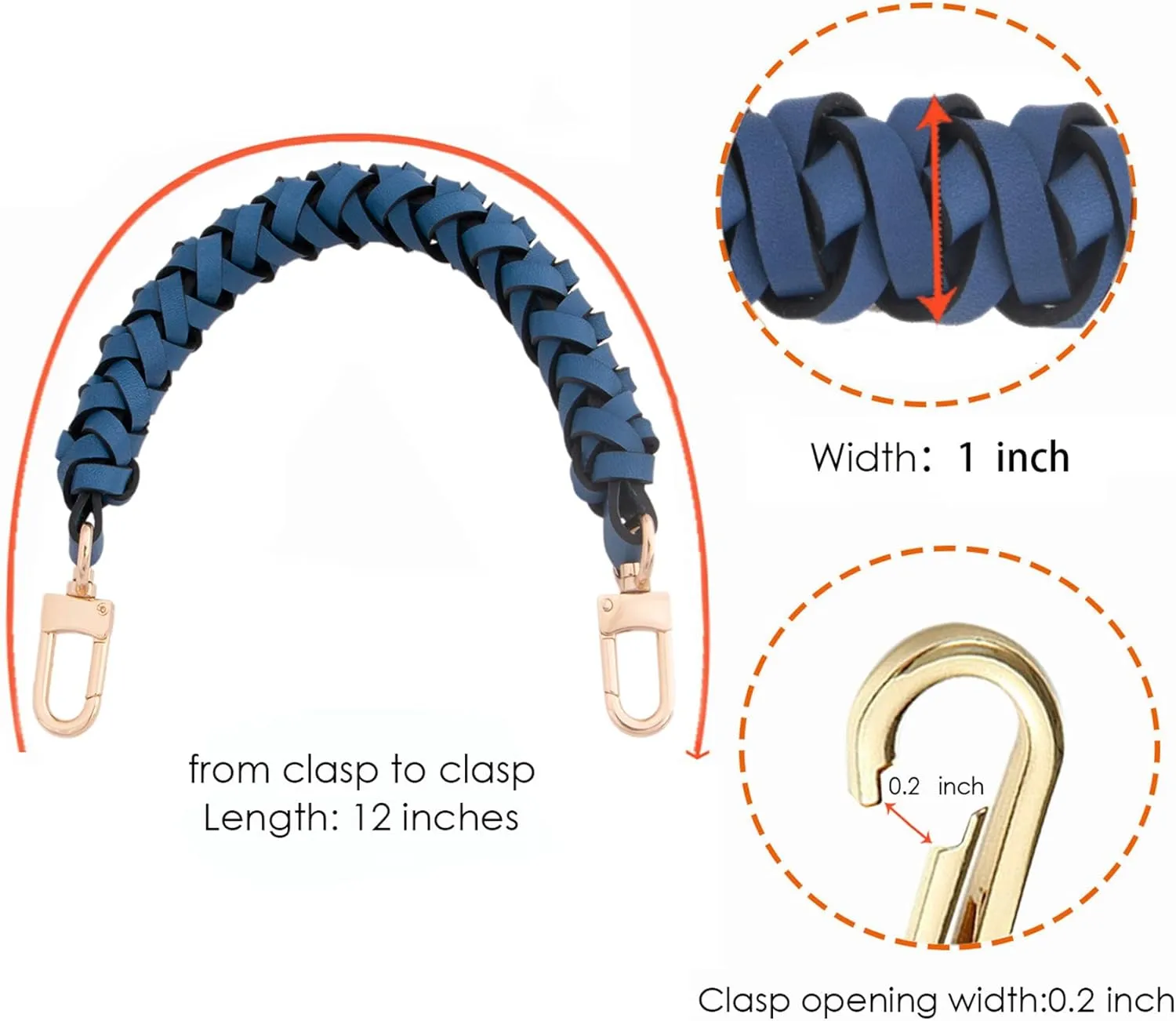 Genuine Leather Braided Handle compatible with Neonoe Strap for Metis Noe BB NM Beaubourg Hobo