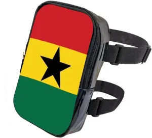 Ghana Flag Thigh Bag | 3-in-1 Crossbody, Waist & Thigh Pouch Festival Fanny Pack & Leg Harness | Unisex Travel, Carnival & Outdoor Event Waist Pouch with Adjustable Extendable Straps