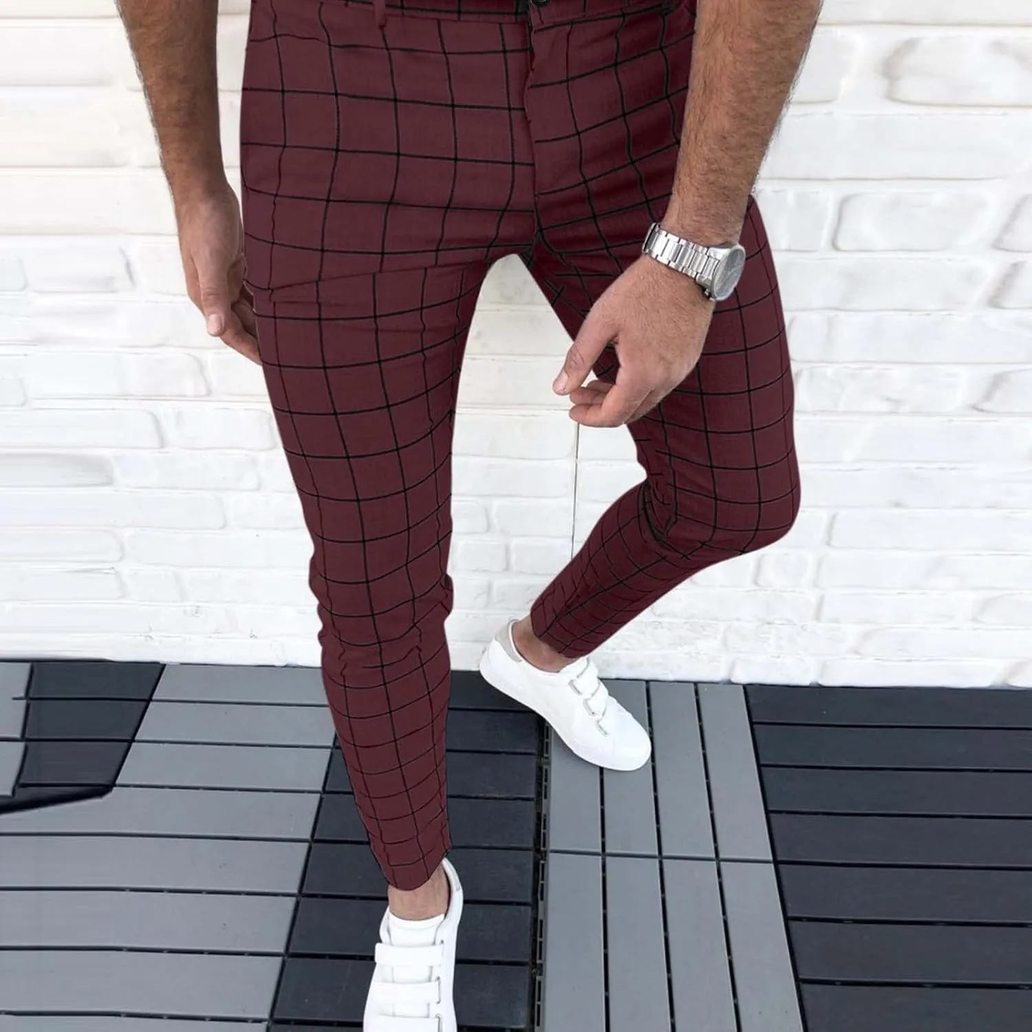 GIERIDUC Men's Athletic Running Joggers Mens Super Skinny Black Trousers Pants with The Long Strings Mens Long Running Pants