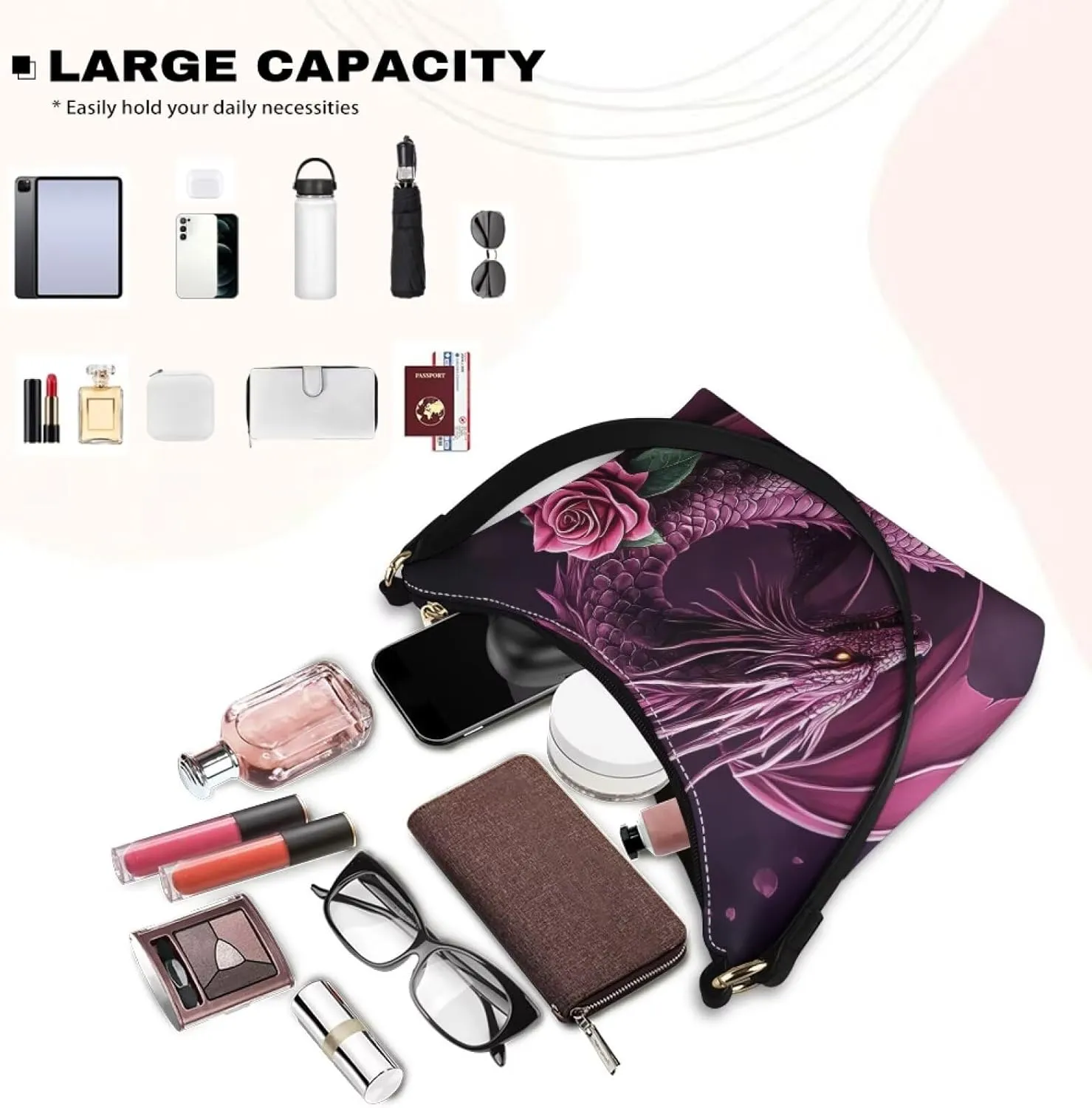 GIFTPUZZ PU Women's Underarm Bag Trendy Women Shouder Handbags with Hand Strap for Party Travel Work and Vacation