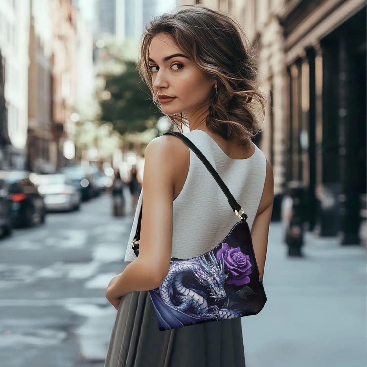 GIFTPUZZ PU Women's Underarm Bag Trendy Women Shouder Handbags with Hand Strap for Party Travel Work and Vacation