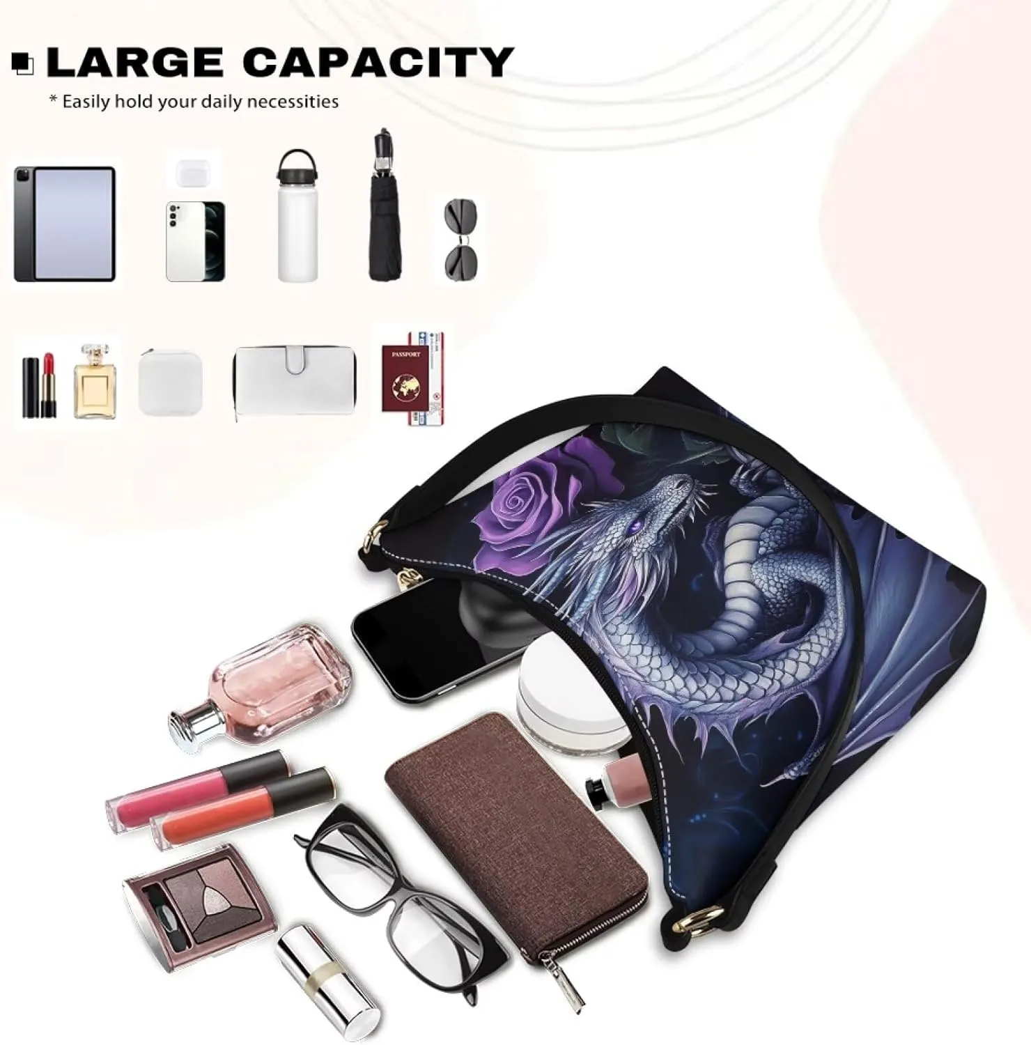 GIFTPUZZ PU Women's Underarm Bag Trendy Women Shouder Handbags with Hand Strap for Party Travel Work and Vacation