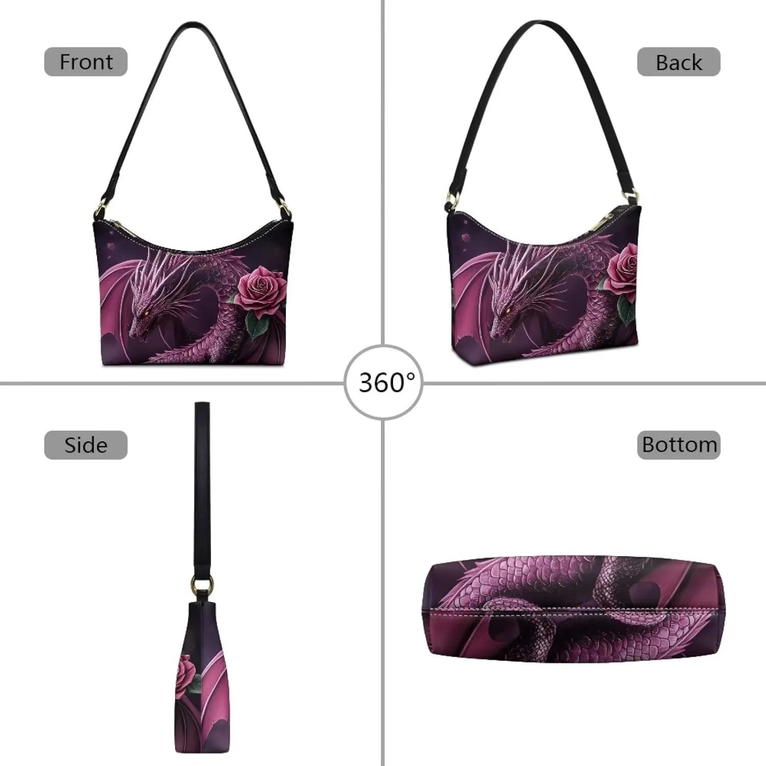 GIFTPUZZ PU Women's Underarm Bag Trendy Women Shouder Handbags with Hand Strap for Party Travel Work and Vacation