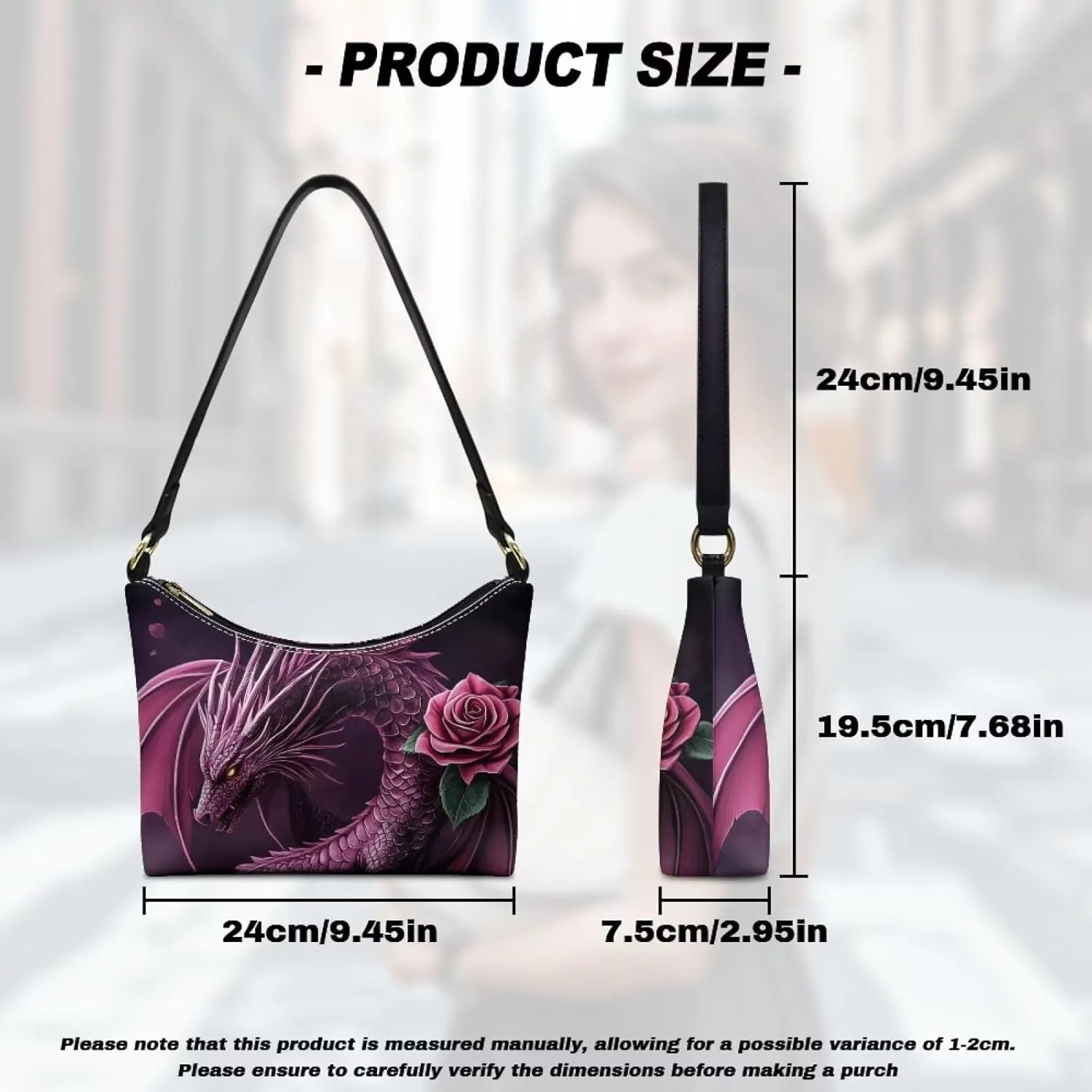 GIFTPUZZ PU Women's Underarm Bag Trendy Women Shouder Handbags with Hand Strap for Party Travel Work and Vacation