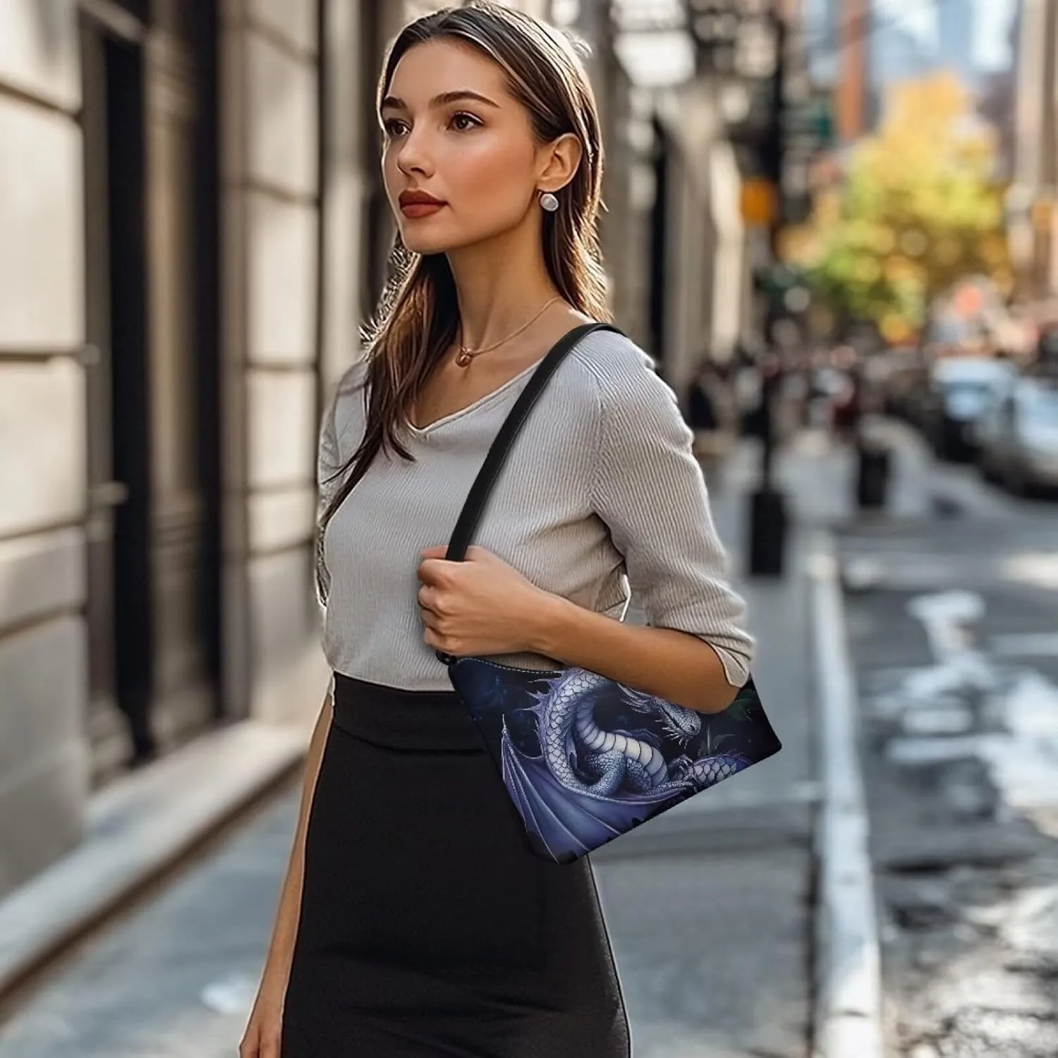 GIFTPUZZ PU Women's Underarm Bag Trendy Women Shouder Handbags with Hand Strap for Party Travel Work and Vacation