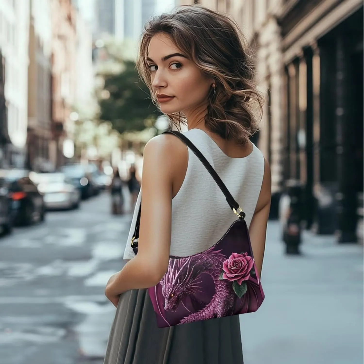 GIFTPUZZ PU Women's Underarm Bag Trendy Women Shouder Handbags with Hand Strap for Party Travel Work and Vacation