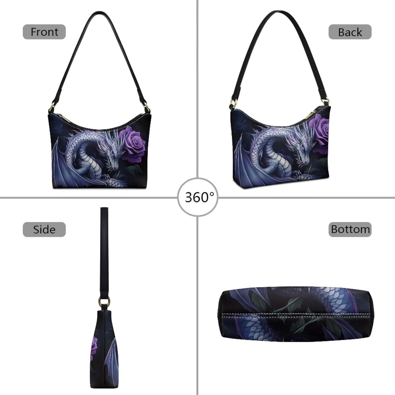 GIFTPUZZ PU Women's Underarm Bag Trendy Women Shouder Handbags with Hand Strap for Party Travel Work and Vacation