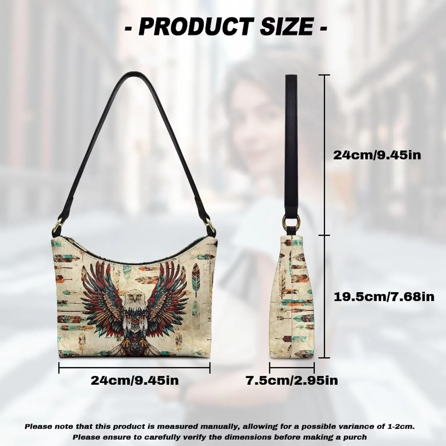GIFTPUZZ Women Underarm Shoulder Bag Trendy Leather Purse with Top Handle Internal Pocket and Zipper Closure Waterproof