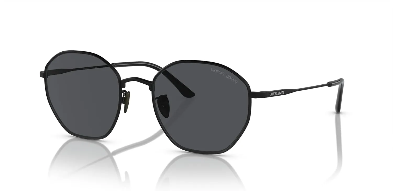 GIORGIO ARMANI Man Sunglasses Matte Gunmetal Frame, Dark Grey Lenses, 53MM
