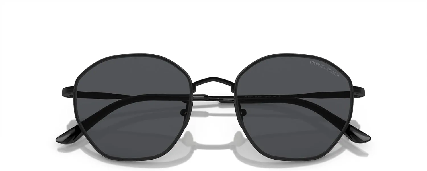 GIORGIO ARMANI Man Sunglasses Matte Gunmetal Frame, Dark Grey Lenses, 53MM
