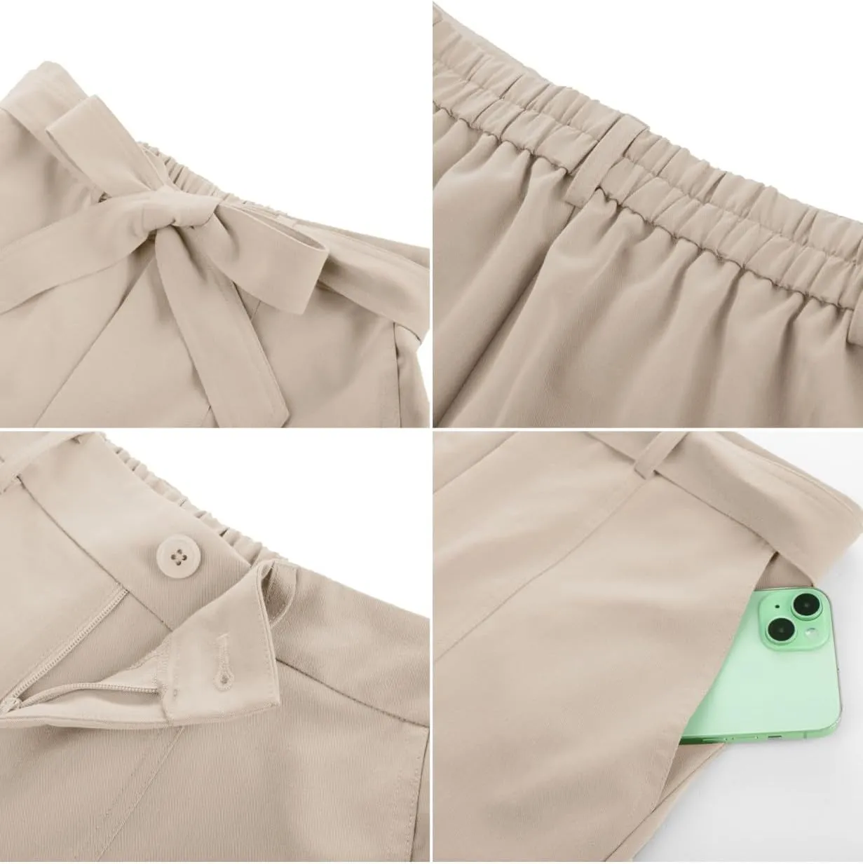 GRACE KARIN Women's Pants Business Straight Leg Cigarette Pants with Elastic Waist