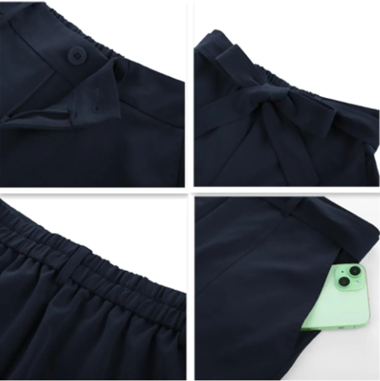 GRACE KARIN Women's Pants Business Straight Leg Cigarette Pants with Elastic Waist