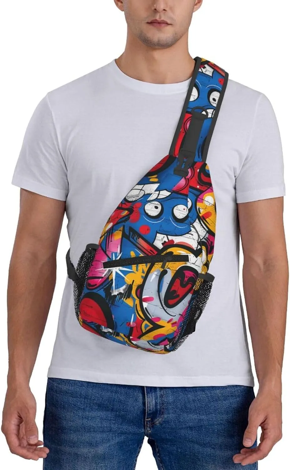 Graffiti Art Crossbody Sling Bag For Women Men Fashion Chest Bag Shoulder Bag Sling Backpack Travel Hiking Casual Sport Daypack