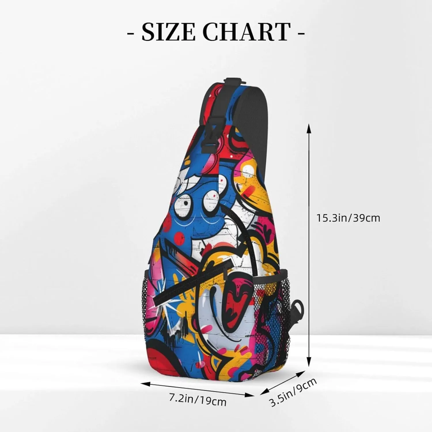 Graffiti Art Crossbody Sling Bag For Women Men Fashion Chest Bag Shoulder Bag Sling Backpack Travel Hiking Casual Sport Daypack