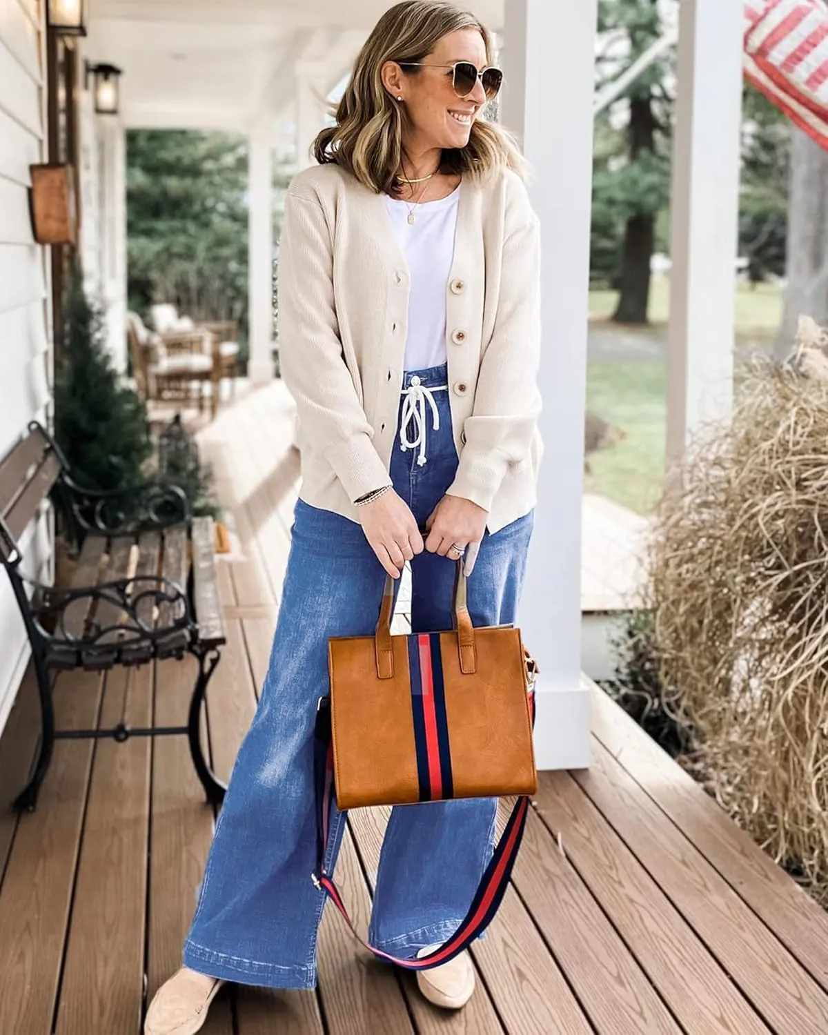 GRAPENT Wide Leg Jeans for Women Stretch High Wasited Elastic Waist Bell Bottom Baggy Y2K Pants