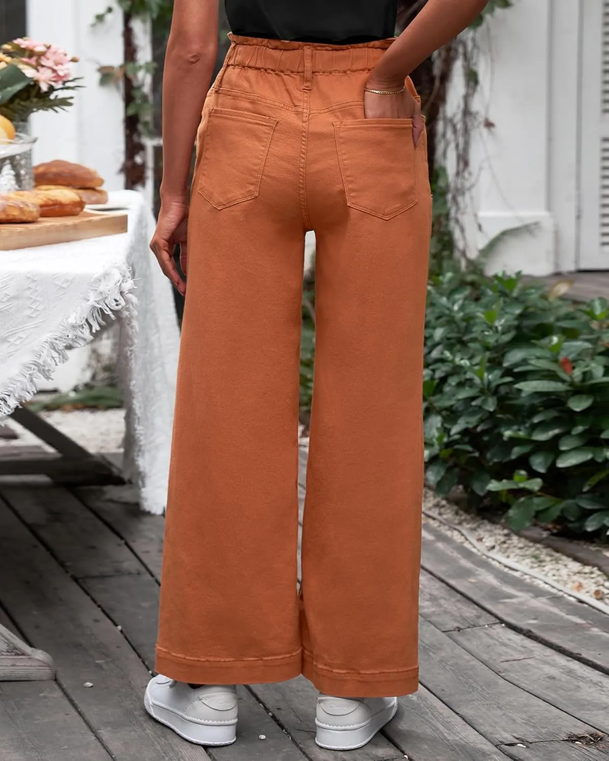 GRAPENT Wide Leg Jeans for Women Stretch High Wasited Elastic Waist Bell Bottom Baggy Y2K Pants