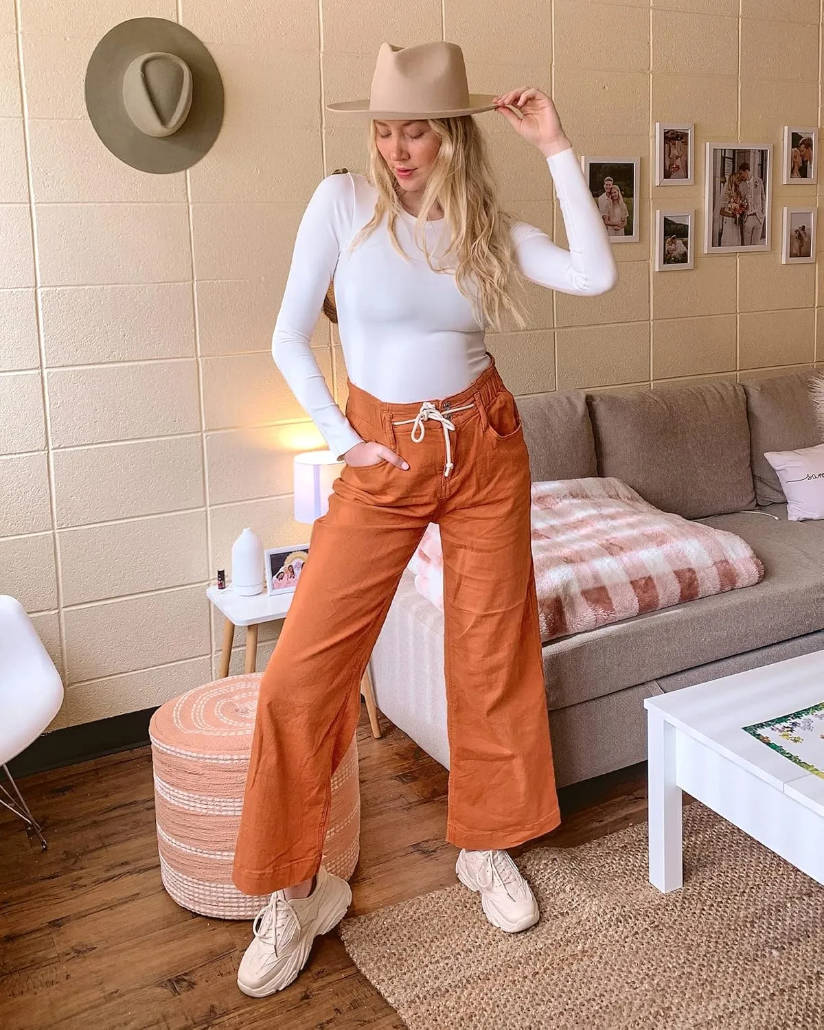 GRAPENT Wide Leg Jeans for Women Stretch High Wasited Elastic Waist Bell Bottom Baggy Y2K Pants