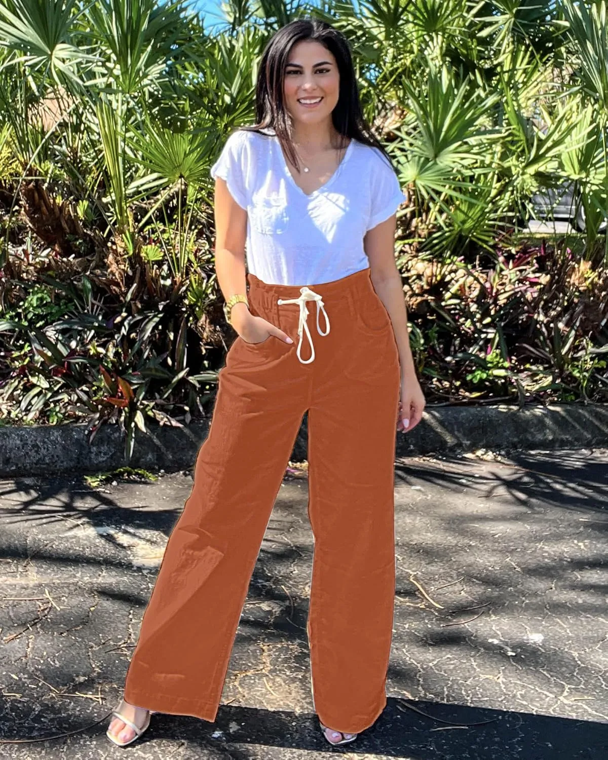 GRAPENT Wide Leg Jeans for Women Stretch High Wasited Elastic Waist Bell Bottom Baggy Y2K Pants