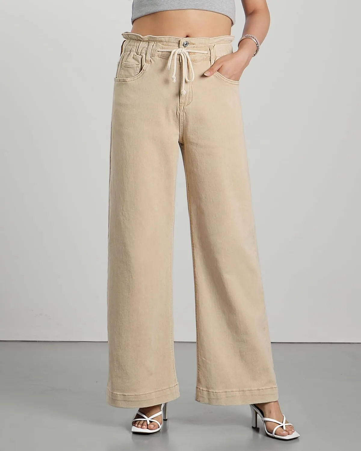 GRAPENT Wide Leg Jeans for Women Stretch High Wasited Elastic Waist Bell Bottom Baggy Y2K Pants