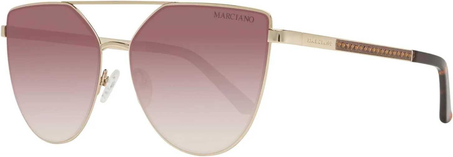 Guess By Marciano GM0778 Sunglasses - Gold Frame, Gradient Brown Lenses, 59 mm Lens GM07785932F