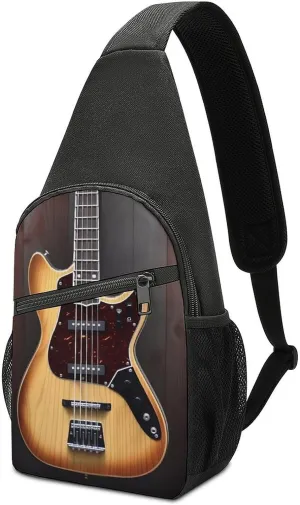 Guitar Musical Instrument Sling Bag Sport Backpack Hiking Daypack Casual Chest Packs Crossbody Bag for Men Women