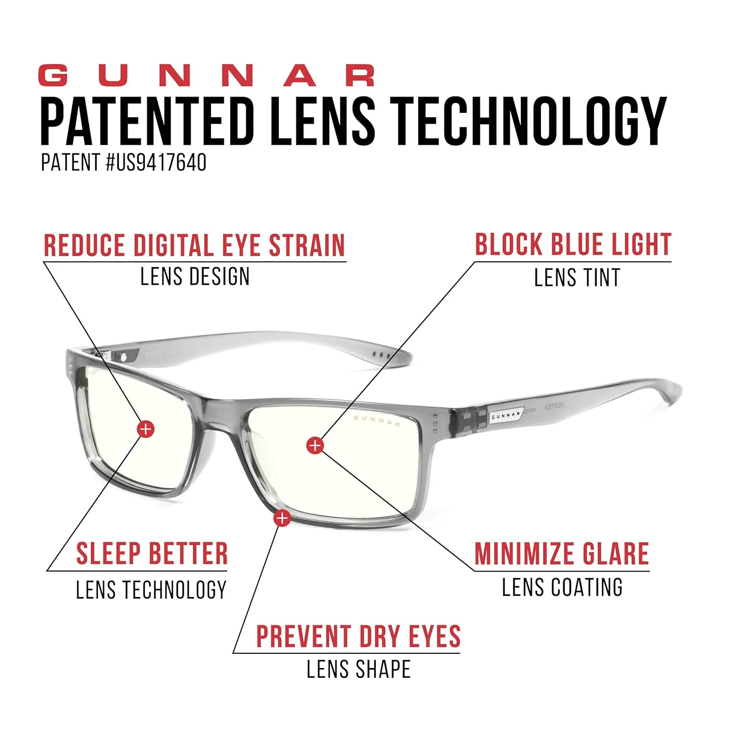 GUNNAR - Premium Gaming and Computer Glasses for Kids (age 12 ) - Blocks 65% Blue Light - Rush, Crysta, Amber Tint