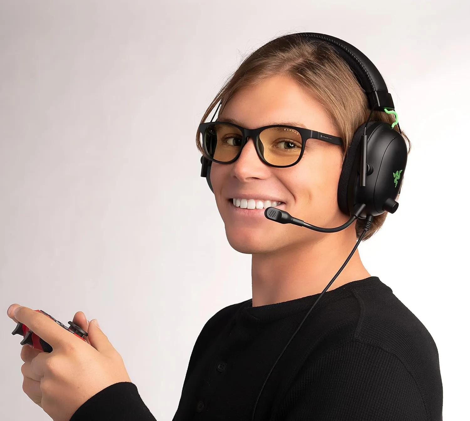 GUNNAR - Premium Gaming and Computer Glasses for Kids (age 12 ) - Blocks 65% Blue Light - Rush, Onyx, Amber Tint