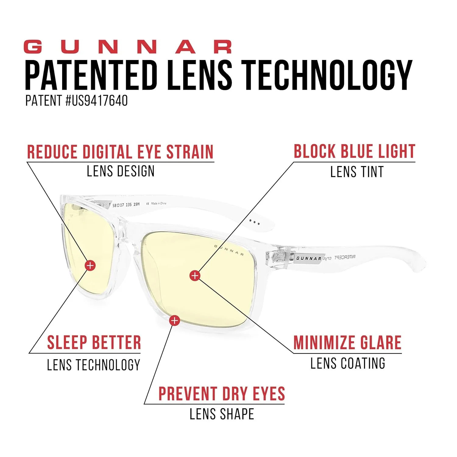 GUNNAR - Premium Gaming and Computer Glasses for Kids (age 12 ) - Blocks 65% Blue Light - Rush, Onyx, Amber Tint